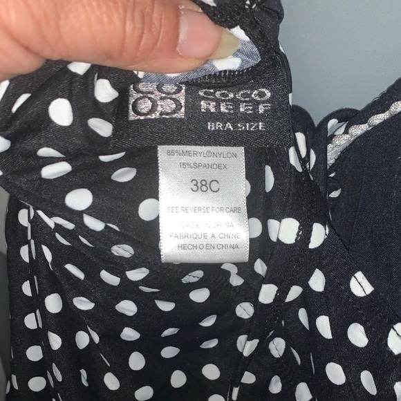 Coco Reef Black and White Polka Dot One Piece Swimsuit - Picture 7 of 7